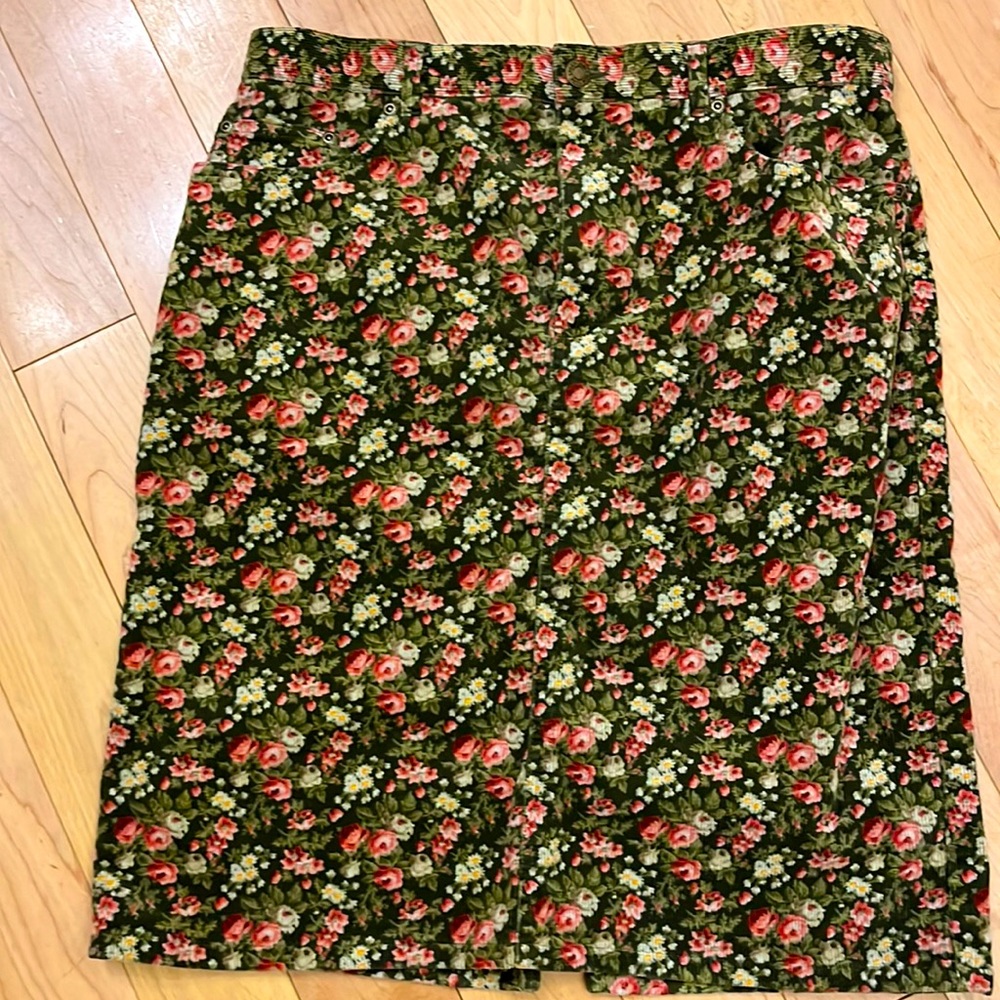 Vintage Jones NY Sport‎ Flowered Corduroy Skirt
